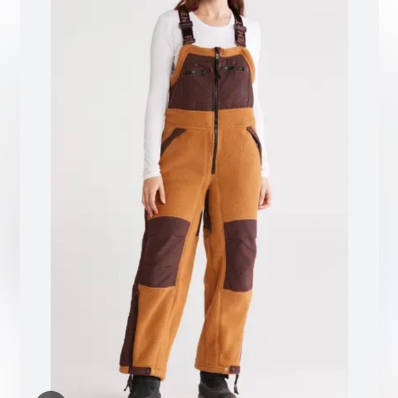 Free People Pants - Free People Hit the Slopes High Pile Fleece Snow Bibs